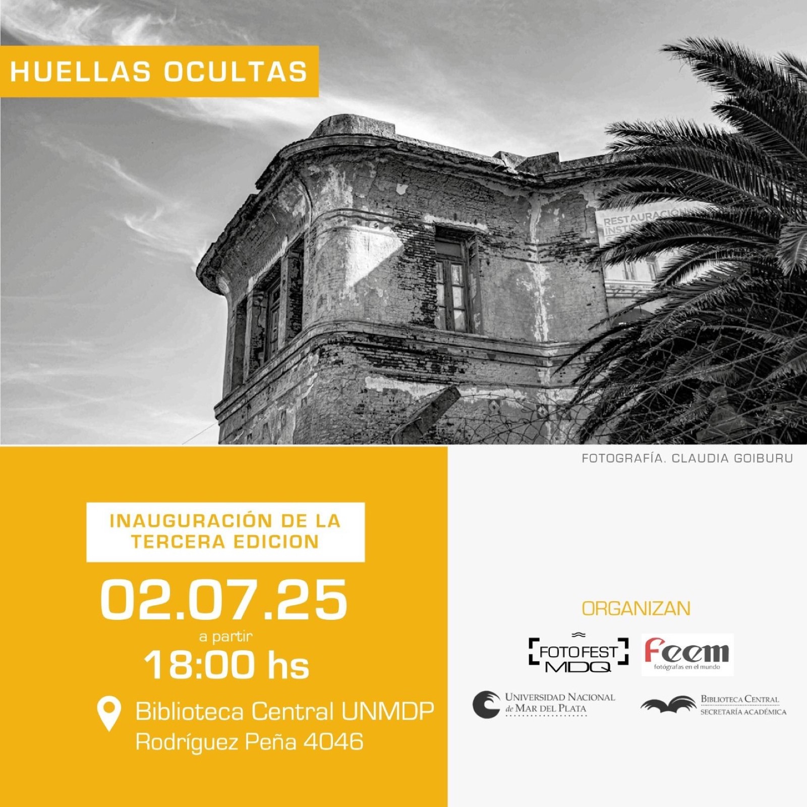 Flyer de la tercera edición de Huellas ocultas