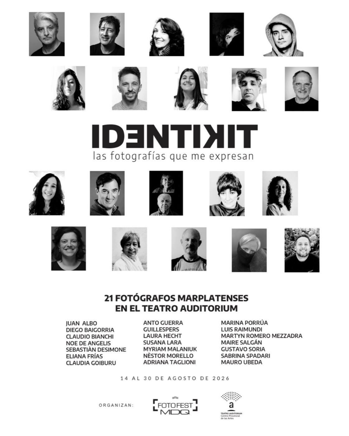 Flyer de la muestra IDENTIKIT en el Teatro Auditorium