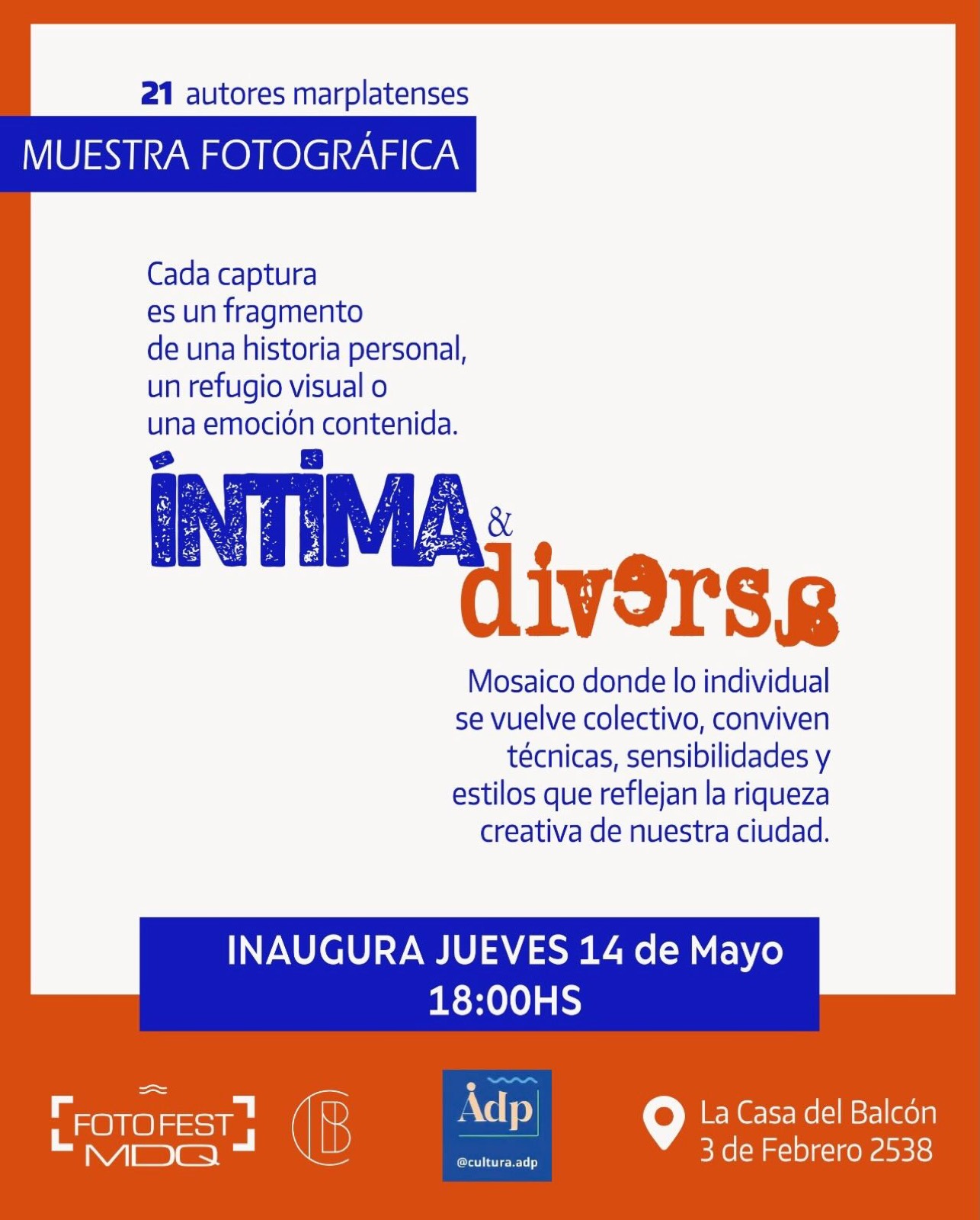 Flyer de la muestra Íntima & Diversa